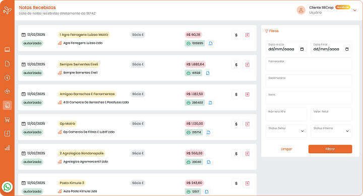 baixa automática de notas fiscais diretamente da sefaz